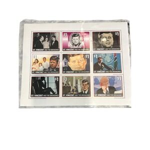 JFK St Vincent and the Grenadines Stamp Sheets COA Limited Edition 2 Blocks of 9